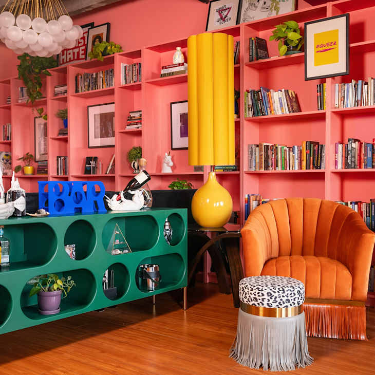 See the 9 IKEA Billy Bookshelves in This Bright Living Room Apartment Therapy